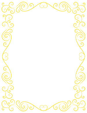 Yellow Elegant Swirl Border