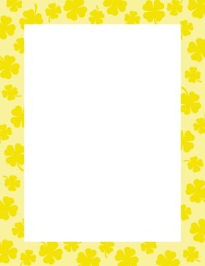 Yellow Four Leaf Clover Border