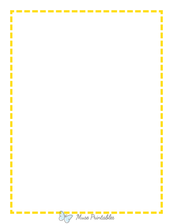 Yellow Medium Dashed Line Border