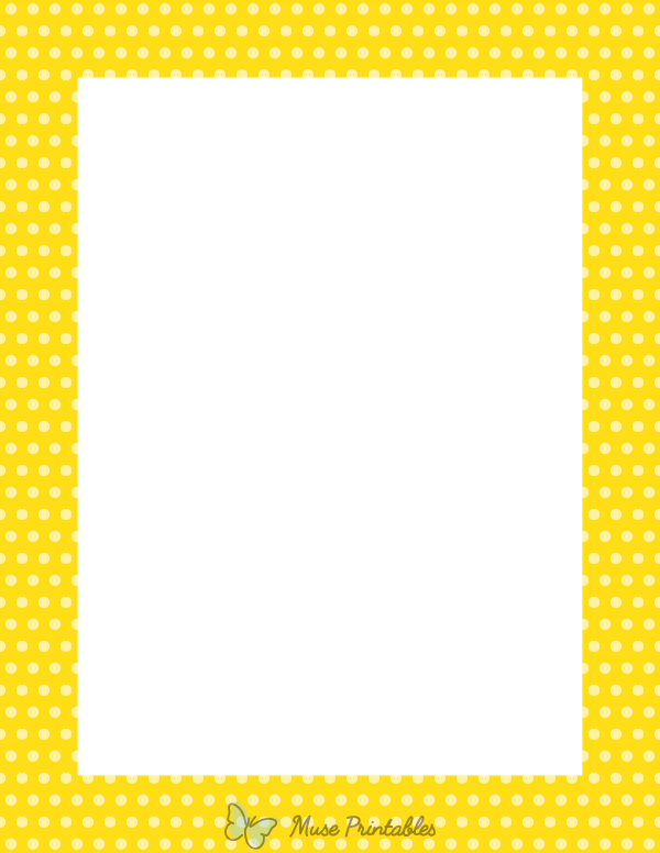 Printable Yellow Mini Polka Dot Page Border