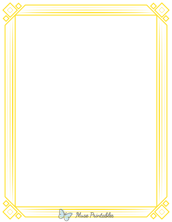 Yellow Modern Line Border