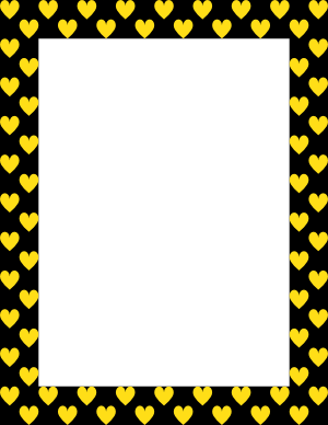 Yellow On Black Heart Border
