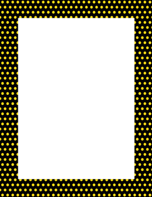 Yellow on Black Mini Polka Dot Border