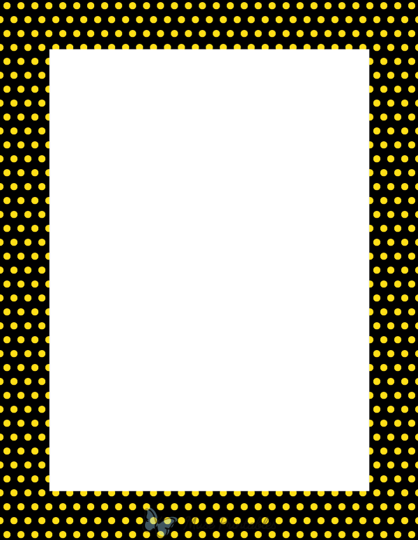 Yellow on Black Mini Polka Dot Border