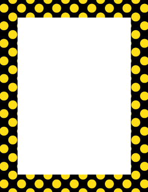 Yellow on Black Polka Dot Border