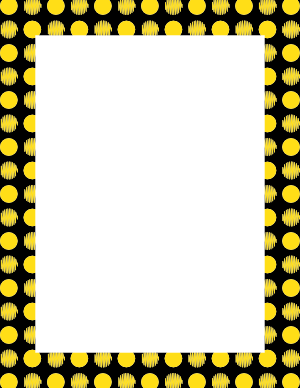 Yellow on Black Scribble Polka Dot Border