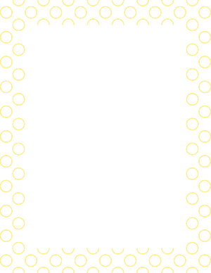 Yellow on White Circle Polka Dot Border