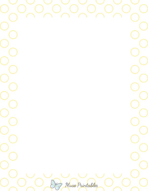 Yellow on White Circle Polka Dot Border