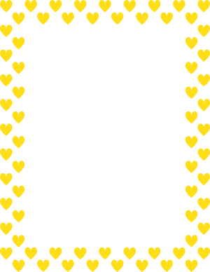 Yellow On White Heart Border