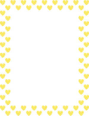 Yellow On White Heart Scribble Border