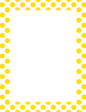 Yellow on White Polka Dot Border