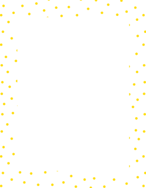 Yellow on White Random Mini Polka Dot Border