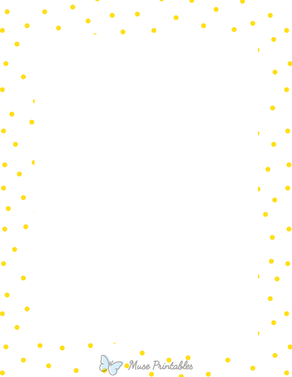Printable Yellow Polka Dot Page Border