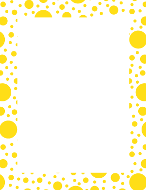 Yellow on White Random Polka Dot Border