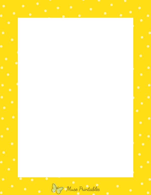 Printable Yellow Random Mini Polka Dot Page Border