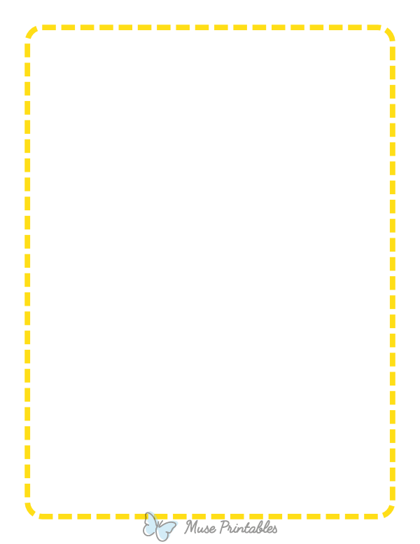 Yellow Rounded Medium Dashed Line Border