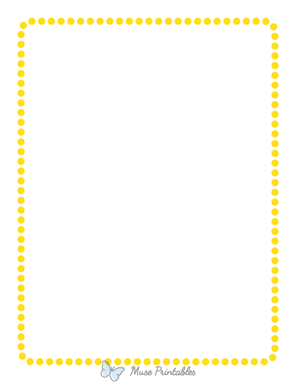Yellow Rounded Medium Dotted Line Border