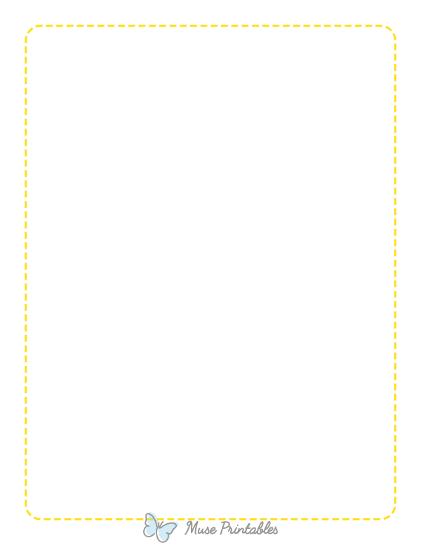 Yellow Rounded Thin Dashed Line Border