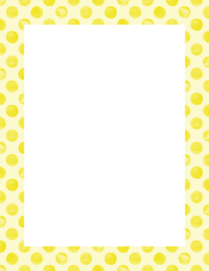 Yellow Watercolor Polka Dots Border