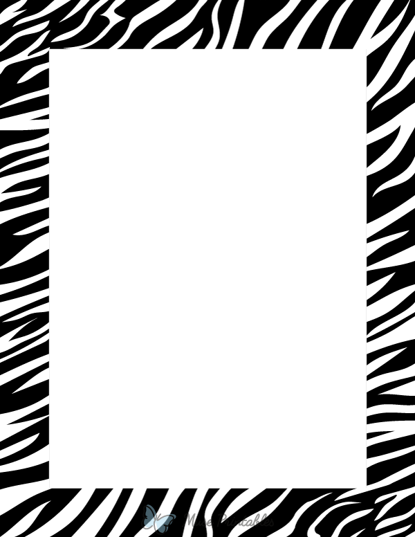 Printable Zebra Print Page Border