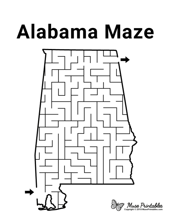 Free Printable Alabama Maze