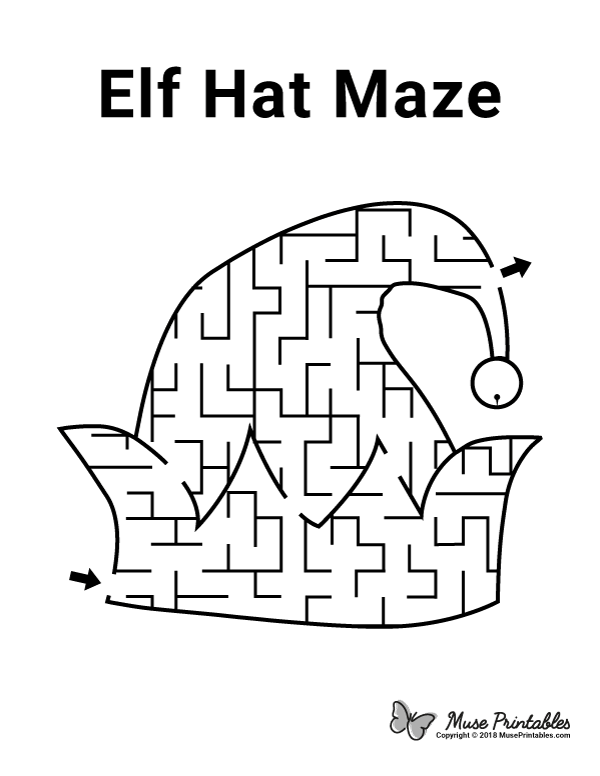 Free Printable Elf Hat Maze