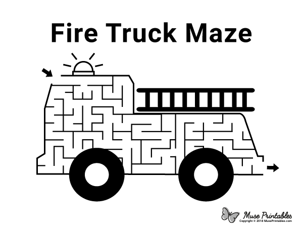 Free Printable Fire Truck Maze