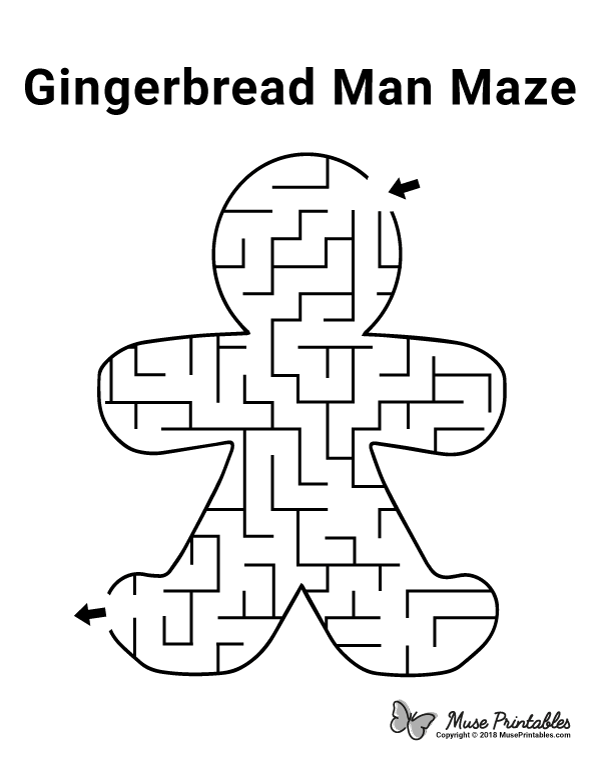 Gingerbread Man Maze - easy