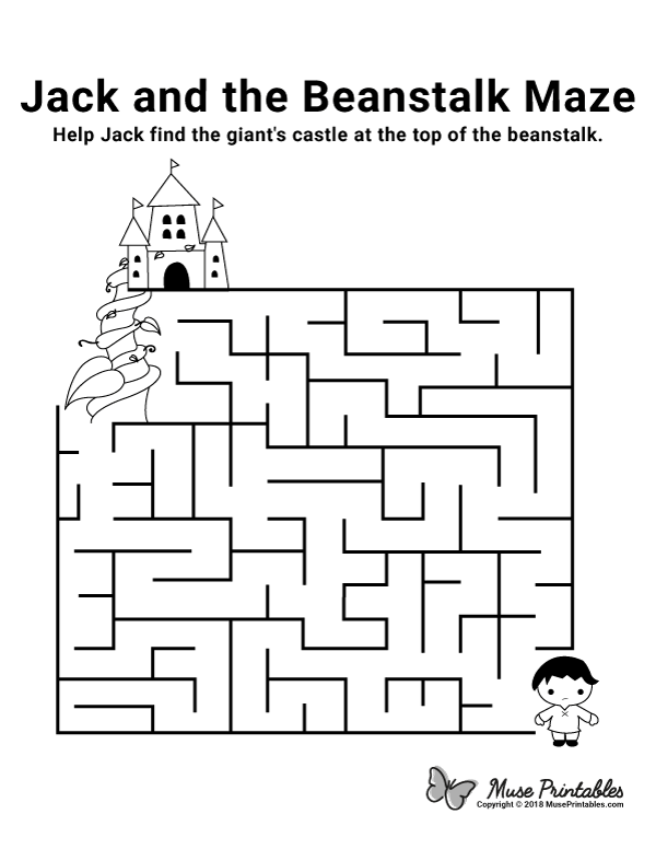Free Printable Jack And The Beanstalk Maze