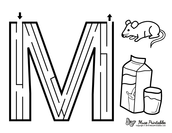 letter printable mazes for kids