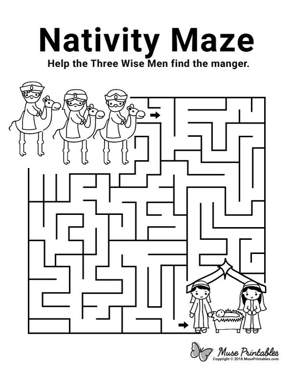 Free Printable Nativity Maze