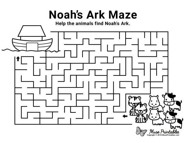 Free Printable Find Noah S Ark Maze