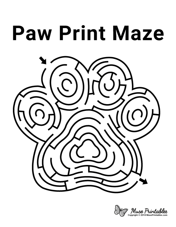 Paw Print Maze - easy