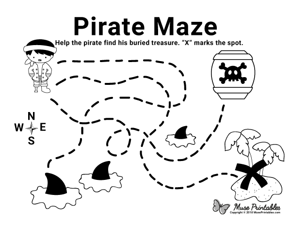 free printable pirate maze