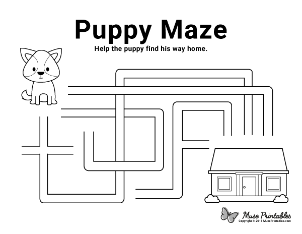 Dog Maze PDF Free Printable - Growing Play