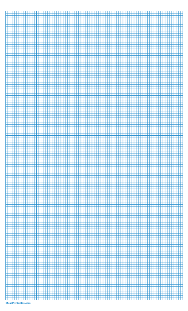 1/10 Inch Blue Graph Paper: Legal-sized paper (8.5 x 14)