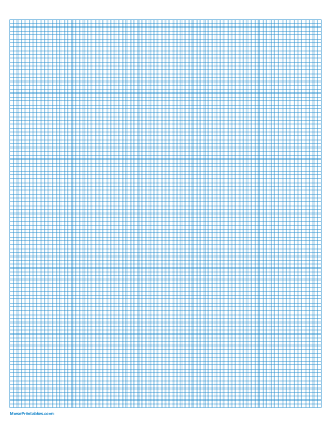 1/10 Inch Blue Graph Paper - Letter