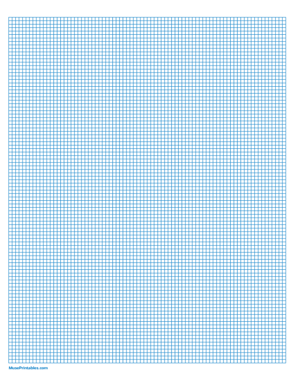 1/10 Inch Blue Graph Paper: Letter-sized paper (8.5 x 11)