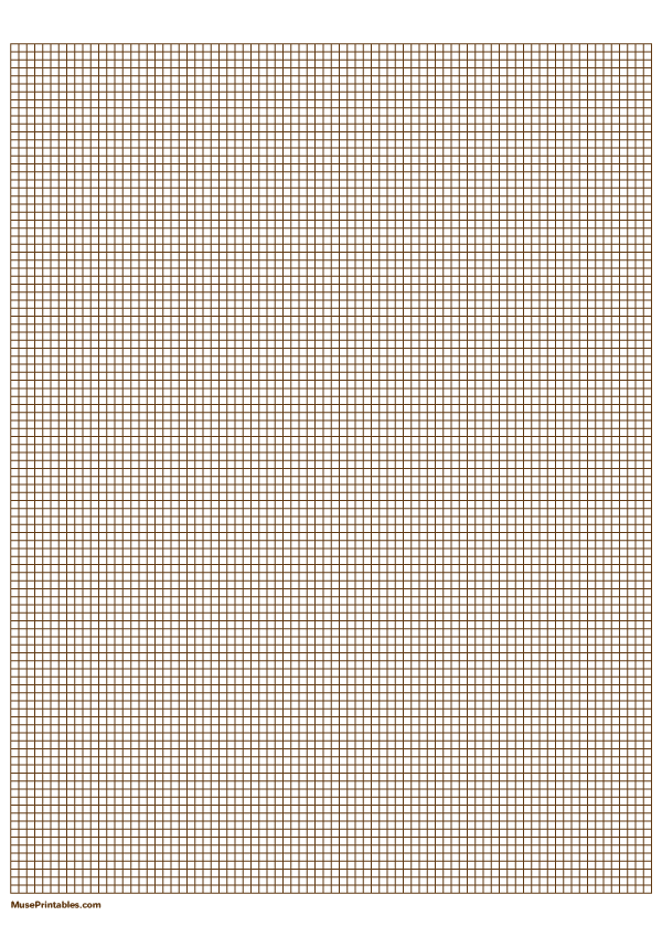 1/10 Inch Brown Graph Paper: A4-sized paper (8.27 x 11.69)