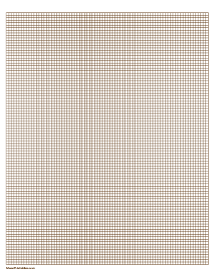 1/10 Inch Brown Graph Paper - Letter