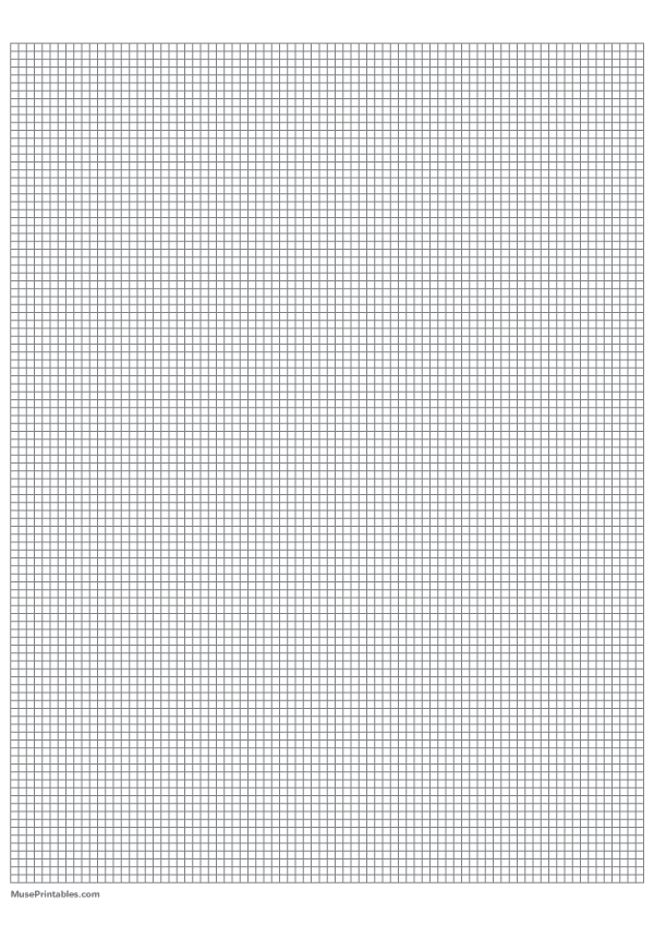 1/10 Inch Gray Graph Paper: A4-sized paper (8.27 x 11.69)