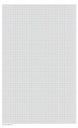 1/10 Inch Gray Graph Paper - Legal