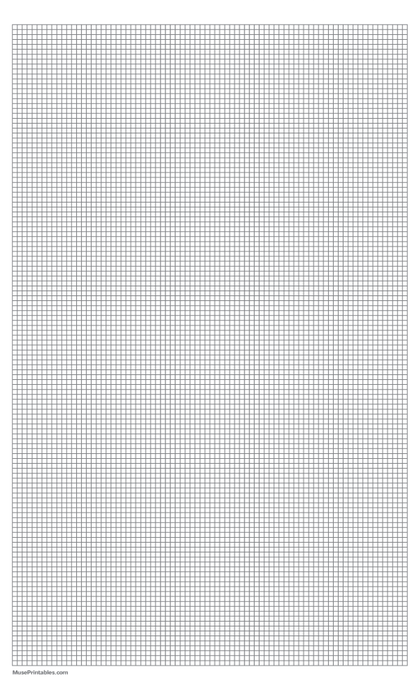 1/10 Inch Gray Graph Paper: Legal-sized paper (8.5 x 14)