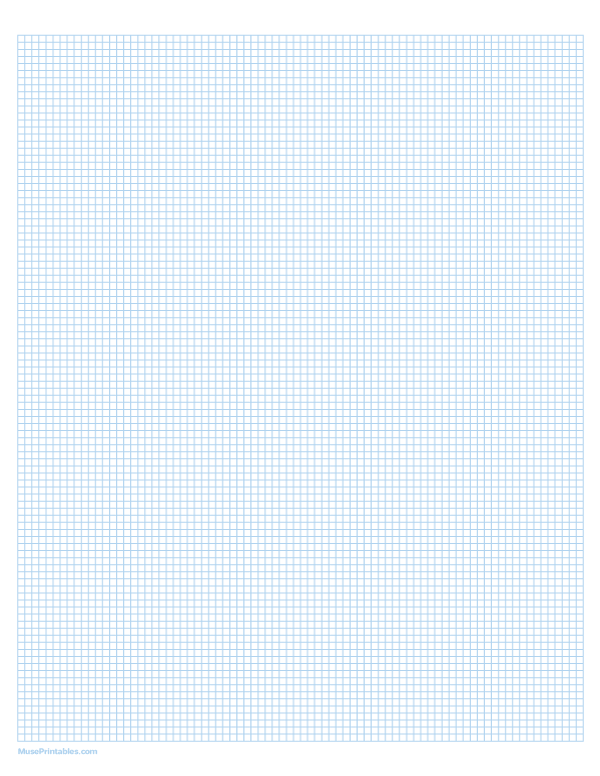 1/10 Inch Light Blue Graph Paper: Letter-sized paper (8.5 x 11)