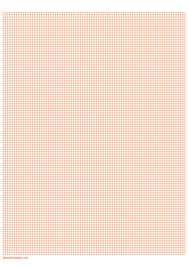 1/10 Inch Orange Graph Paper: A4-sized paper (8.27 x 11.69)