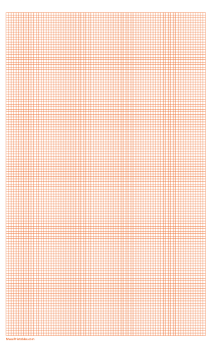 1/10 Inch Orange Graph Paper - Legal