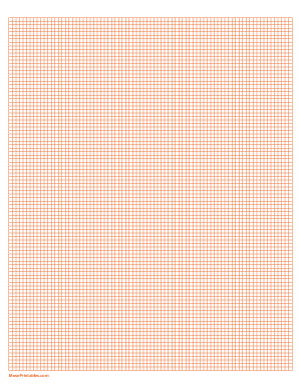 1/10 Inch Orange Graph Paper - Letter