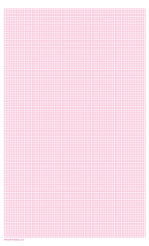 1/10 Inch Pink Graph Paper - Legal
