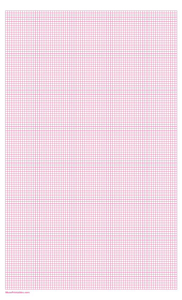 1/10 Inch Pink Graph Paper: Legal-sized paper (8.5 x 14)