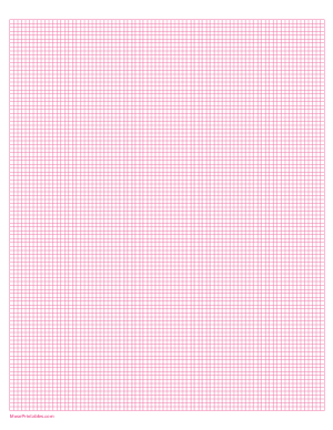 1/10 Inch Pink Graph Paper - Letter